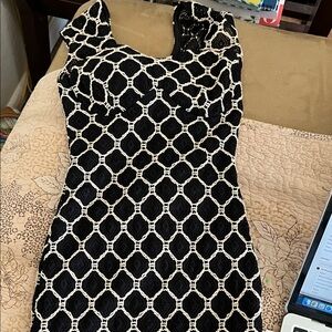 Black and Tan Crochet Mini Dress Windsor XS